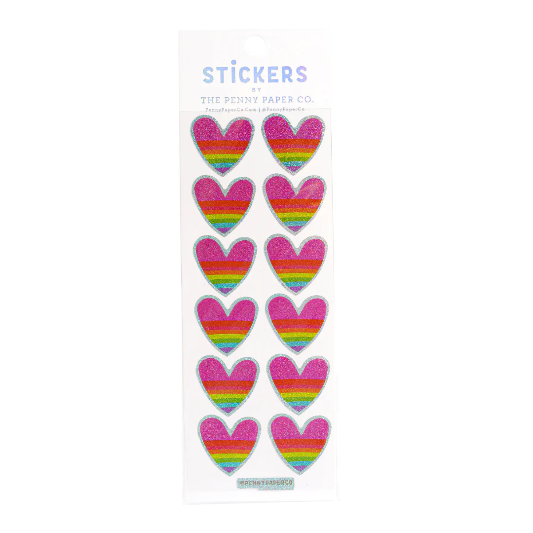 The Penny Paper Co Retro Heart Prism Stickers