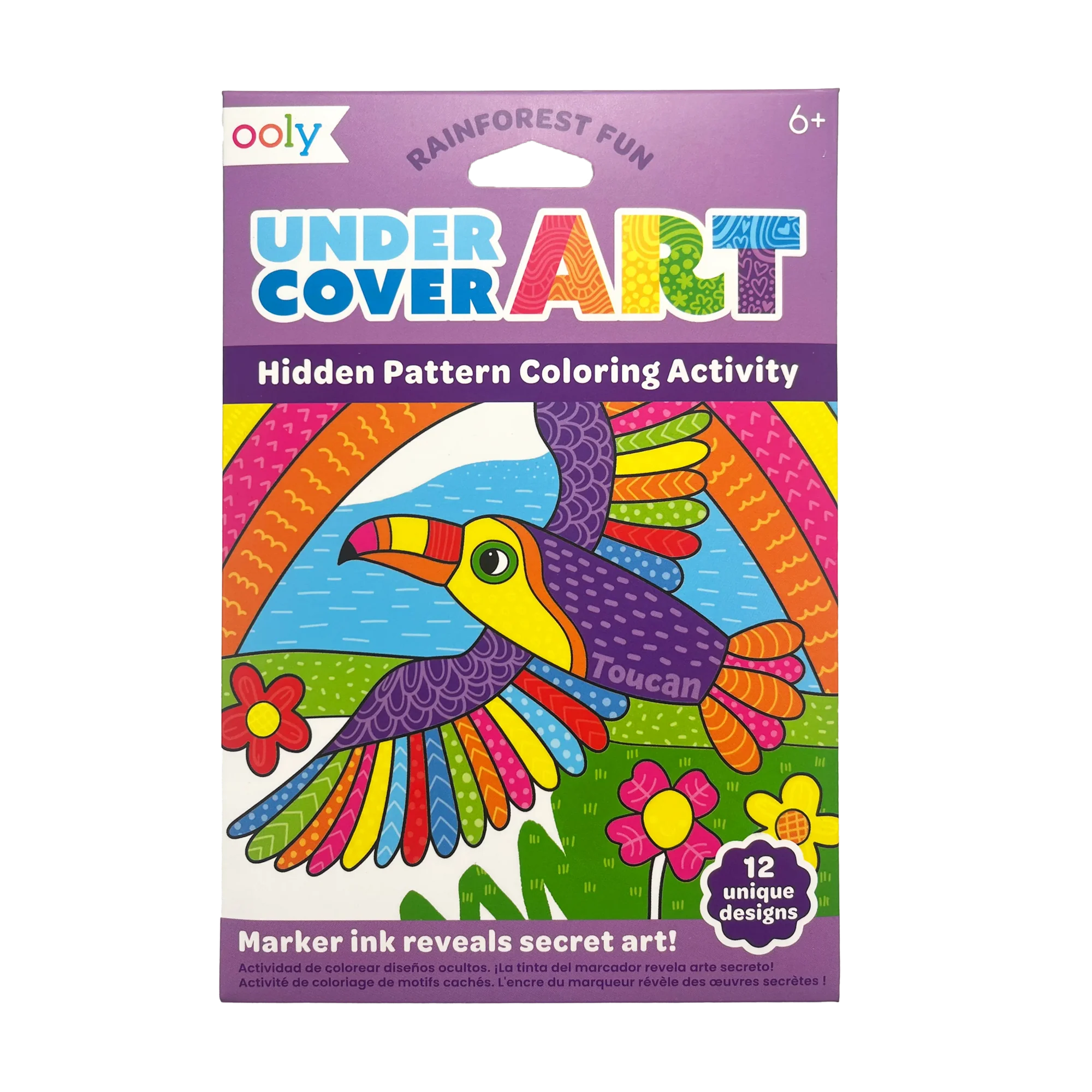 Undercover Art Hidden Patterns Colouring Activity - Rainforest Fun