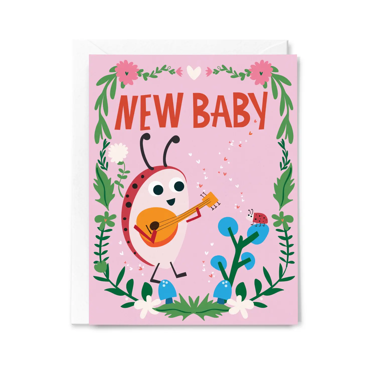 New Baby Ladybug Congratulations Ladybug Greeting Card