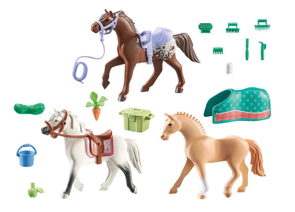 Playmobil Three Horses and Saddles