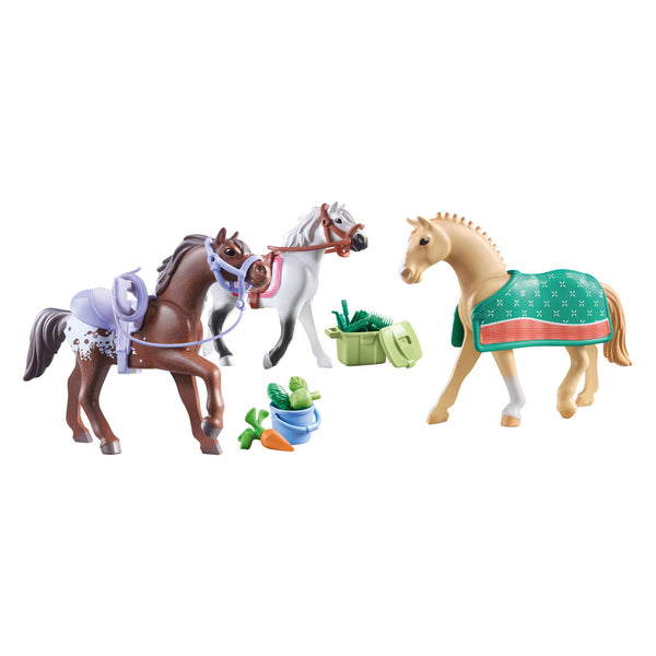 Playmobil Three Horses and Saddles
