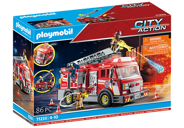 Fire Truck with Flashing Lights