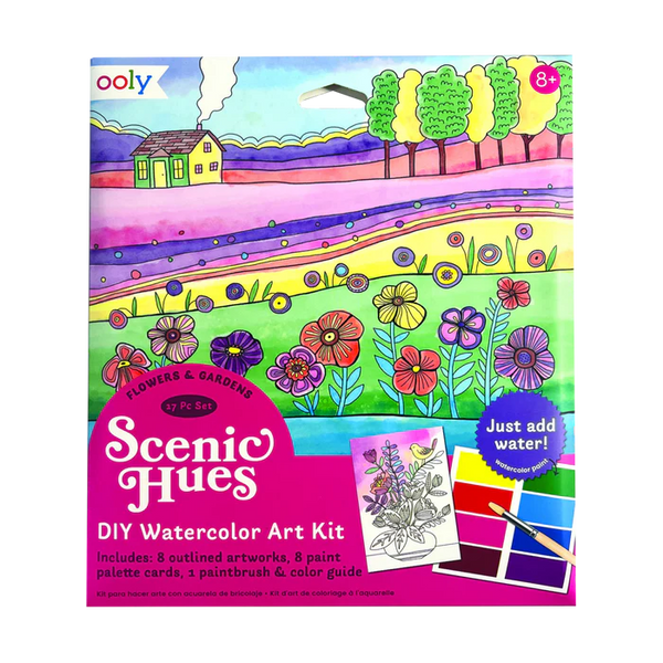Scenic Hues D.I.Y. WaterColour Art Kit - 7.00 Flowers & Gardens