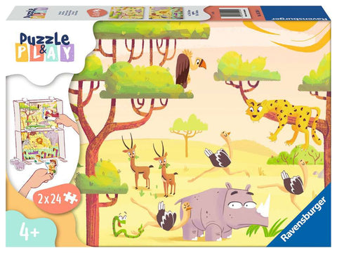 Ravensburger 2X24 Puzzle & Play: Safari Time